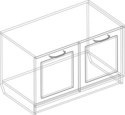 Тумба 2 ств. "Филадельфия" ПФ-06 (дуб баррик/жалюзи серый), Велес