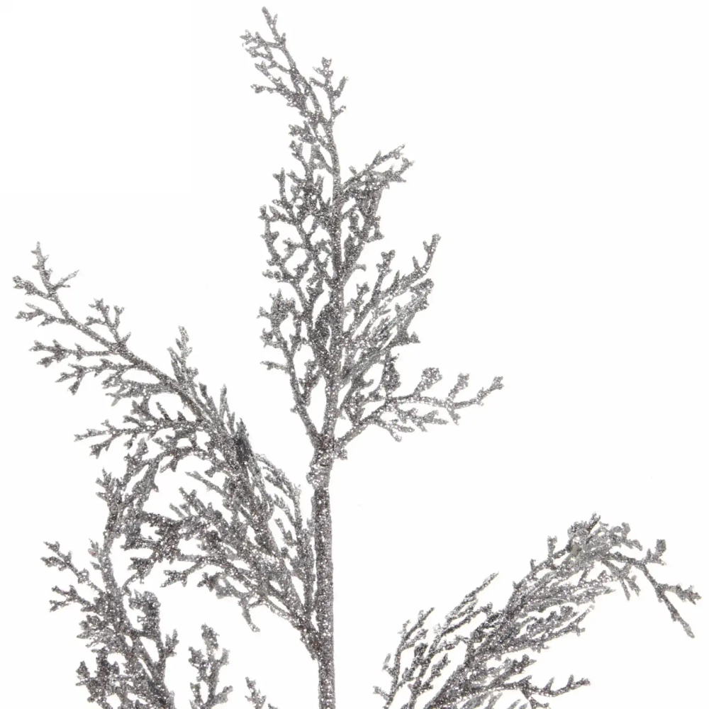 Ветка хвойная «Морозный иней» 50 см, Серебро