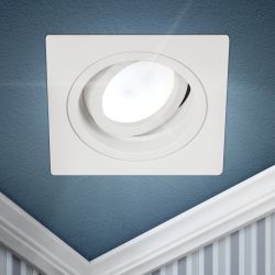 Встраиваемый светильник алюминиевый ЭРА KL85 WH MR16/GU5.3 белый | Алюминиевые встраиваемые светильники