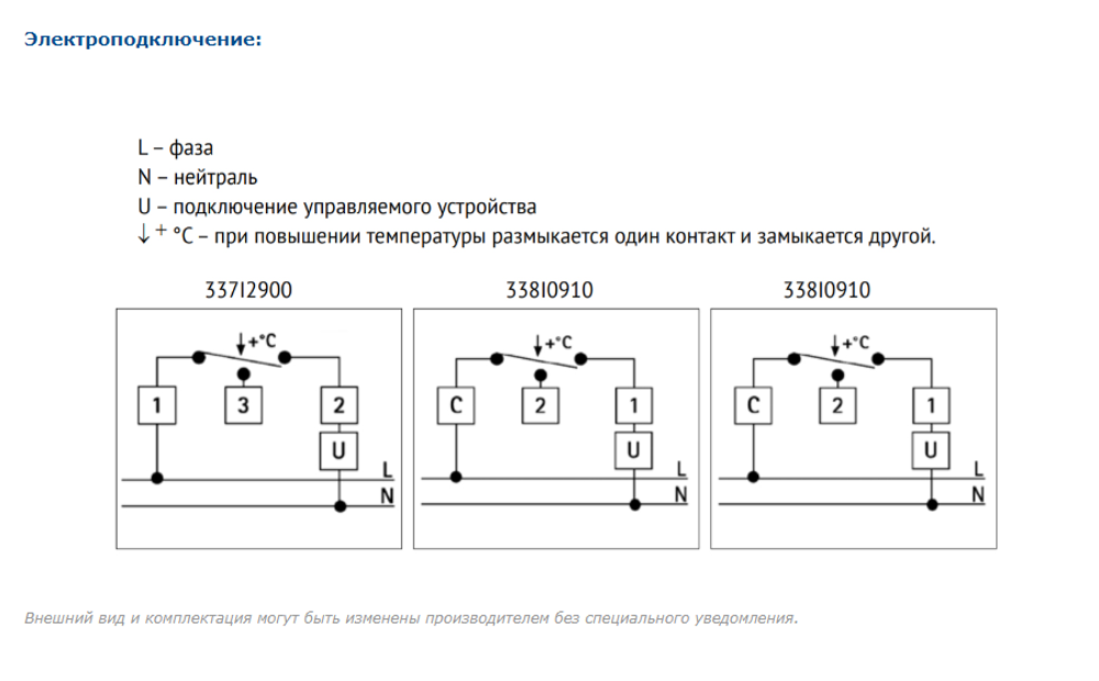 IT Термостат аналоговый однополосный 0-90 С° (НР½", 220В, 10А, IP40, гильза 100мм)