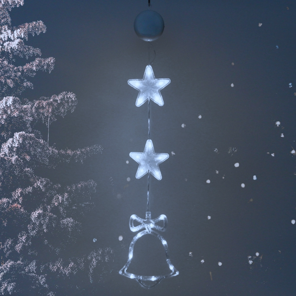 Фигура светодиодная «Колокольчик» 14*18.5 см (батарейки 3 ААА), 1 реж, Белый