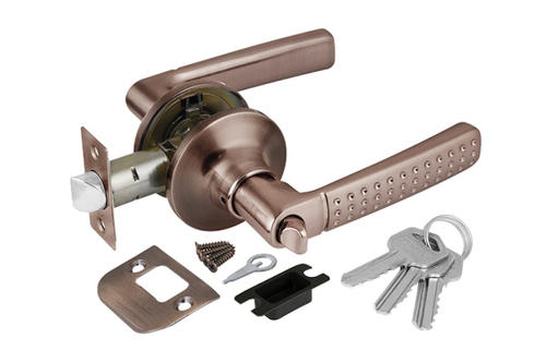 Замок ручка Медь с ключом,фиксатором 6026 АС-Е