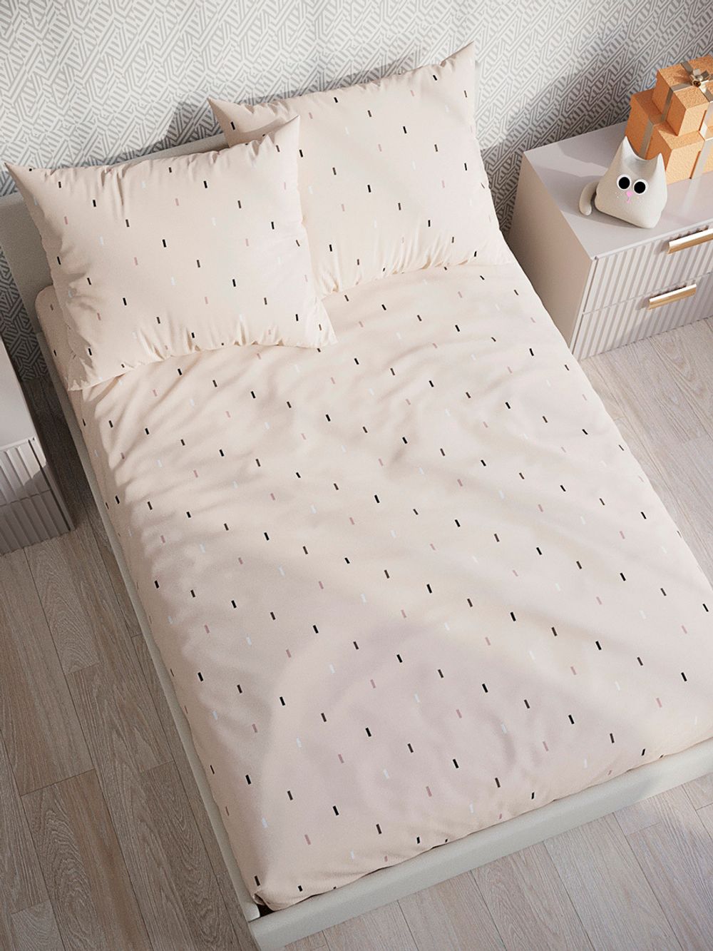 Постельное белье полисатин Simple House "Lazar/Lazar (компаньон)" евро Наволочка 50х70 см 2 шт Простынь 240x215 см Пододеяльник 200x215 см