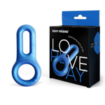 Голубое эрекционное кольцо с петлёй (Цвет: голубой)
