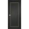 Купить Межкомнатная дверь экошпон винил Прадо 2 черная молдинг золото глухая