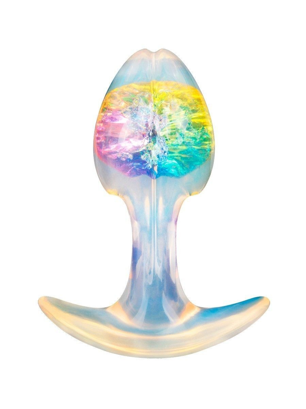 Анальная пробка AnaLove, разноцветная, рельефная, 8,2 см