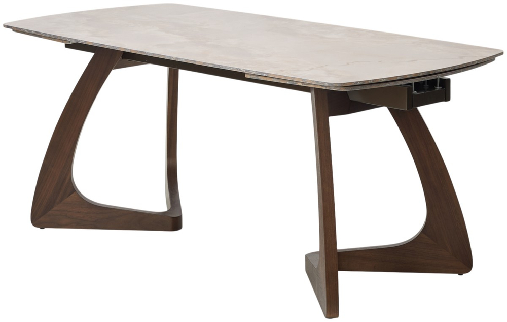 Стол М-City DISAUR Дакар (Dakar) 180 Амбер Жаде глянцевый (Gloss Amber Jade Solid Ceramic), Орех