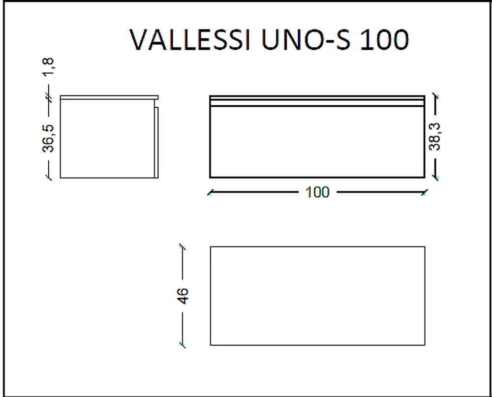 Нижняя тумба Armadi Art VALLESSI UNO-S 100 светлый дуб