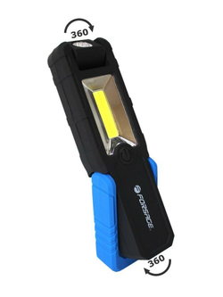 Лампа светодиодная аккумуляторная(5W COB+1W,магнит,180гр.,250Lm,2000mAh,USB провод,время раб.3ч,время заряд.2-3ч,защита гнезда зарядки) Forsage F-01402