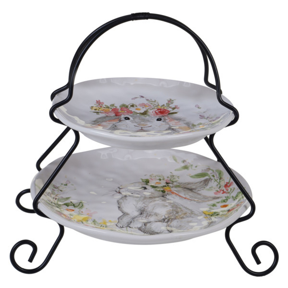 Блюдо двухъярусное 18см, 23см Certified Int. Милый кролик