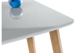 Стеклянный стол Серсея 140(180)х80х75 дуб монтана / белый