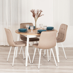 Стул CHILLY (mod. JSC-220) Велюр/металл , 44,5х52,5х88 см, Beige (бежевый) HLR8 / белый