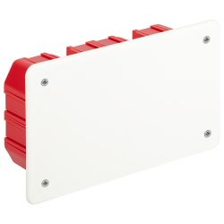 Распаячная коробка ЭРА KRT-172-96-45 скрытой установки красно-белая 172х96х45мм для твердых стен саморезы крышка IP20