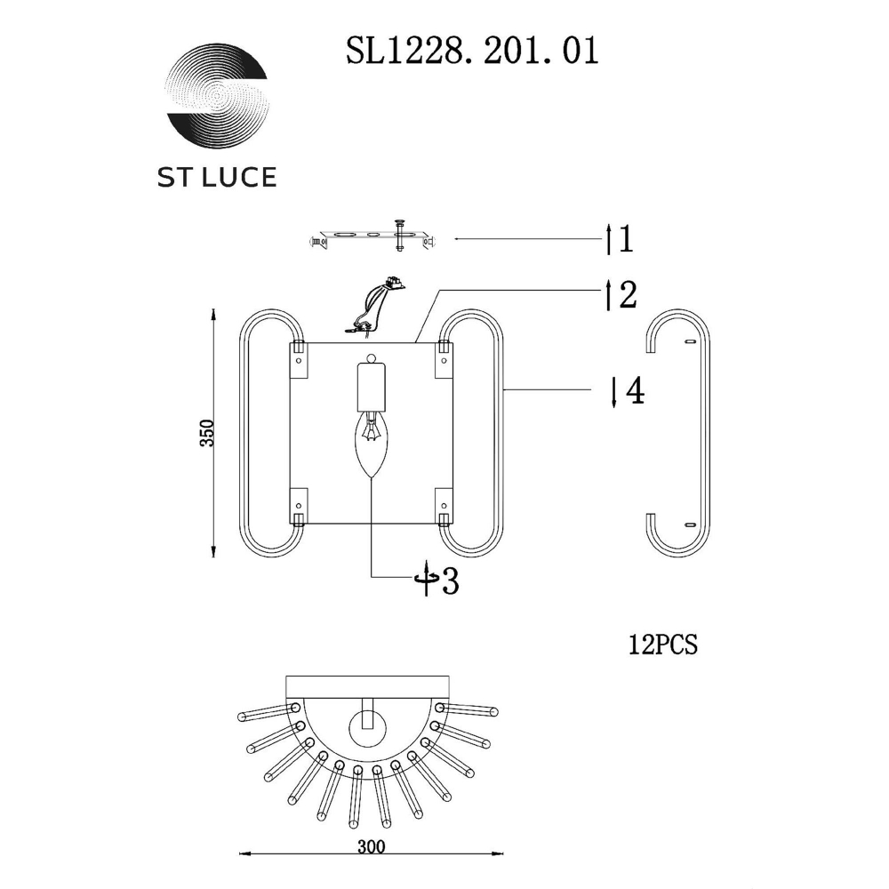 SL1228.201.01 Бра ST-Luce Золотистый/Прозрачный E14 1*40W