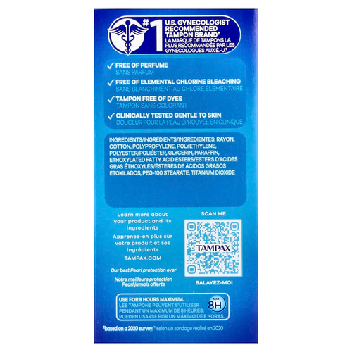 Tampax, Жемчуг, супер, без запаха`` 36 тампонов
