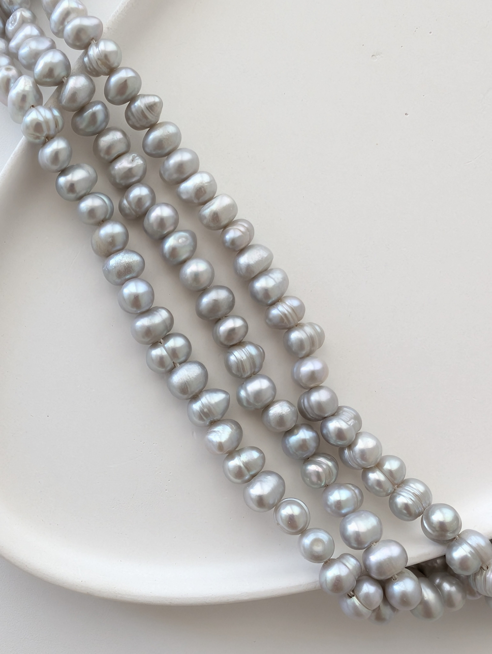 Жемчуг натуральный серый ~ 7мм