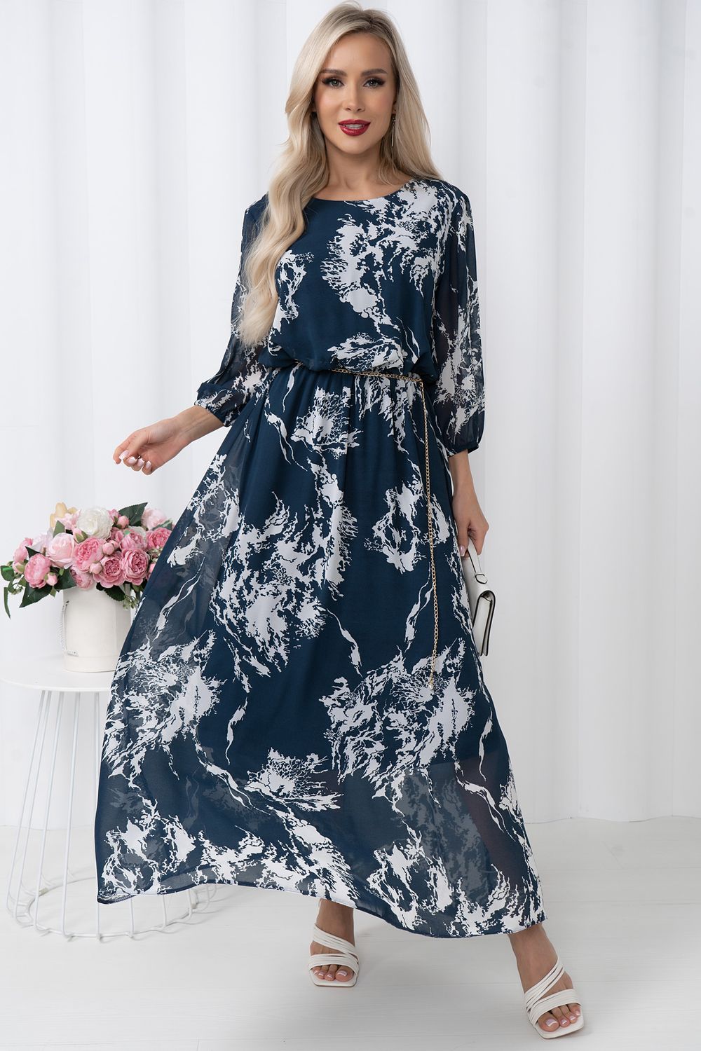 Платье Софитель (синий)-46р-р Р11-1209/5 Nikol