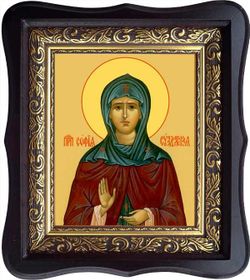 София (в миру Соломония) Суздальская Преподобная. Икона на холсте.