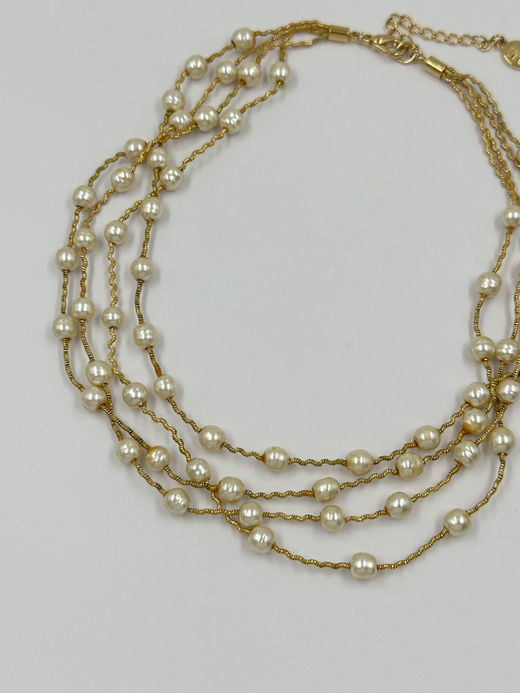 Многоярусное жемчужное колье Sonia Rykiel