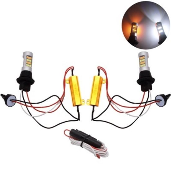 ДХО (Дневные Ходовые Огни) + поворот в штатное место вместо лампочки PY21W – BA15-2835-42LED