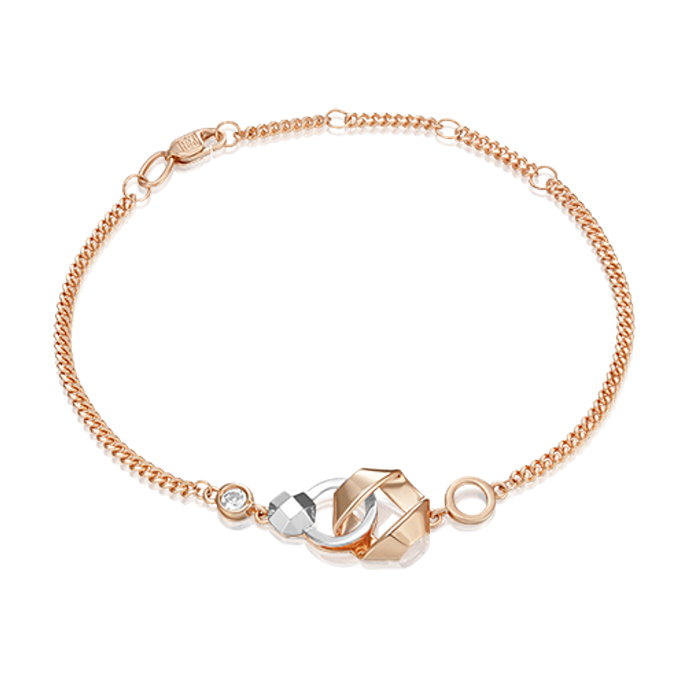 Браслет из комбинированного золота c натуральным топазом white Артикул: 05-0746-00-201-1111