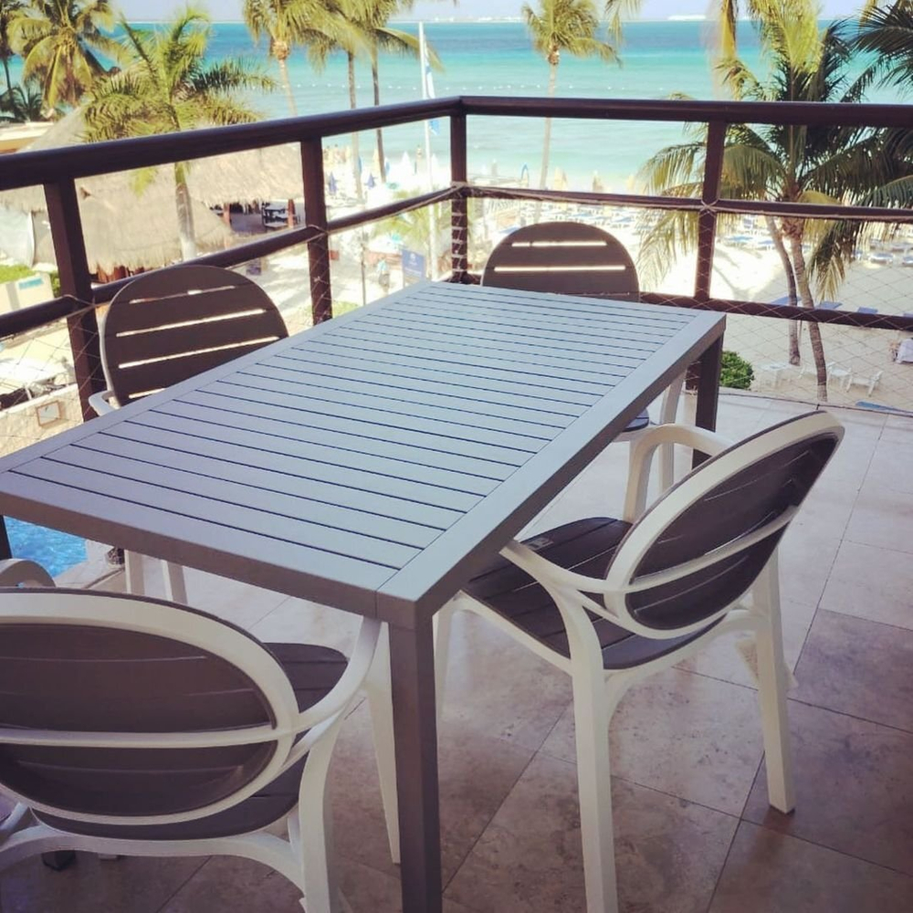 Стол пластиковый обеденный Nardi Cube 120x70, антрацит