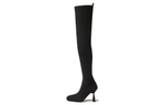 HERMES Hurricane Suede Over the knee Boots 9.5cm Women"s Black