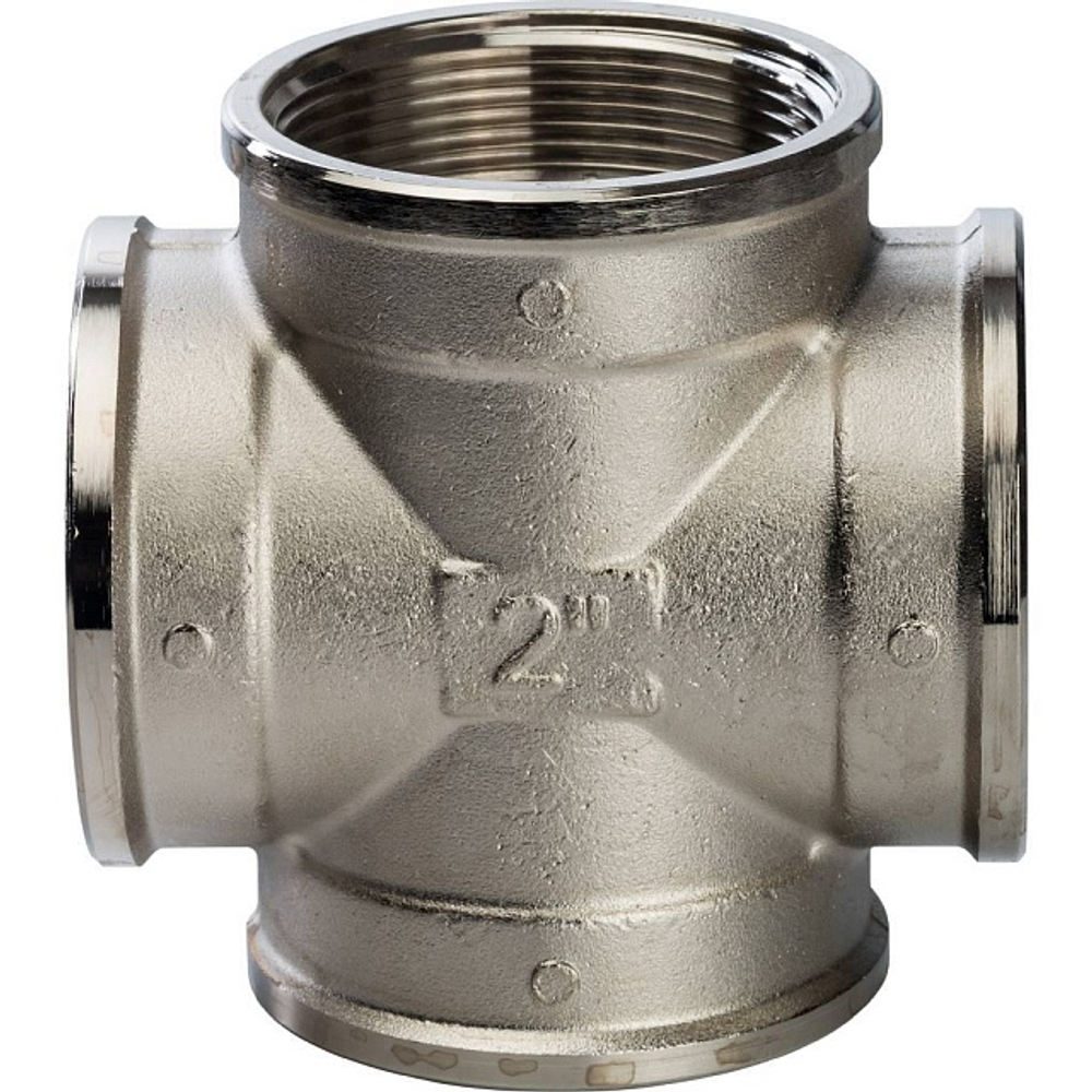 Крестовина STOUT SFT 0031 - 2" (для стальных труб, латунь никелированная)