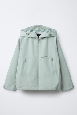 ZARA ЛЕГКАЯ КУРТКА С КАПЮШОНОМ WATER REPELLENT, КАМЕННО-СЕРЫЙ