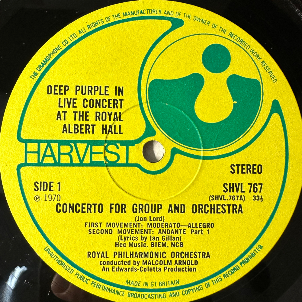 Deep Purple & The Royal Philharmonic Orchestra, Malcolm Arnold - Concerto For Group And Orchestra (Англия 1970г.)