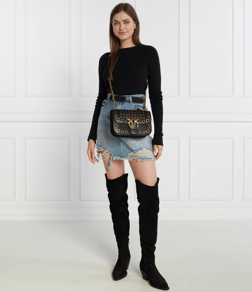 Кожаная сумка через плечо LOVE BELL CLASSIC VITELLO SETA Pinko - черный(100046 A17M)