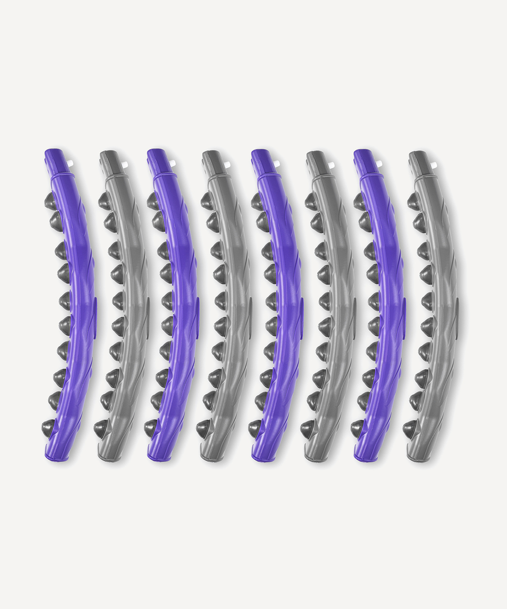 Обруч массажный HH-107 разборный, двухрядный, серый/фиолетовый