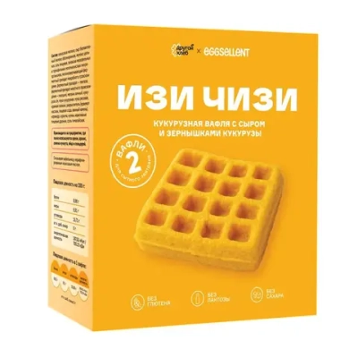Кукурузные вафли ИЗИ ЧИЗИ "Другой Хлеб&EGGSELLENT", 2 шт., 185 г