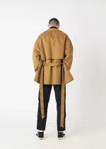 Плащ FOS Мужской Короткий Песочный