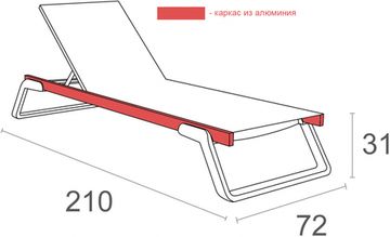 Шезлонг-лежак металлический черный Tropic Турция