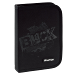 Пенал 1 отделение, 200*140*40 мм, Berlingo "Black", 1 дополнительная откидная секция, полиэстер