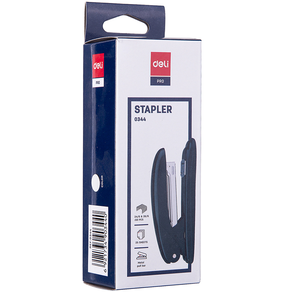Степлер металлический DELI "Е0344" до 25 листов, ассорти
