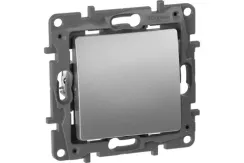 Выключатель Legrand Etika 1-клавишный проходной алюминий 25619