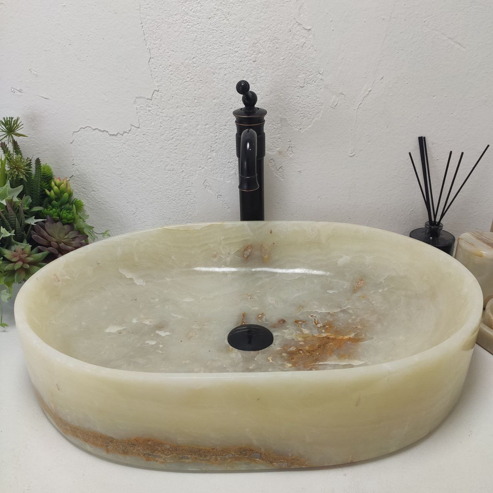 Раковина из оникса Oval Green Big OY-61593 60*40*13