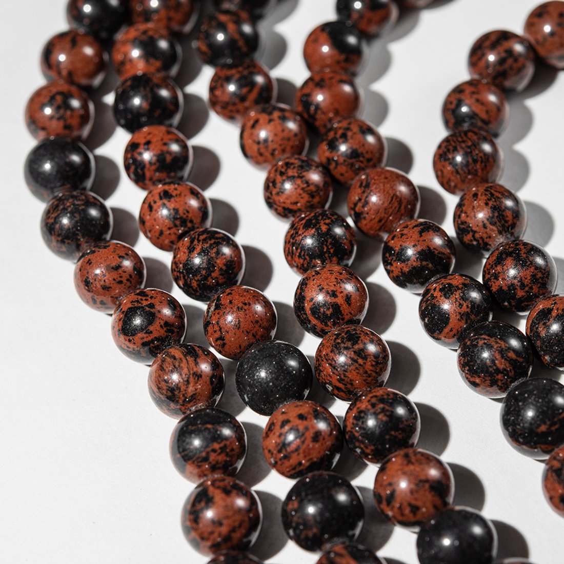 Обсидиан махагон натуральный, бусины в форме шара, 12,3мм