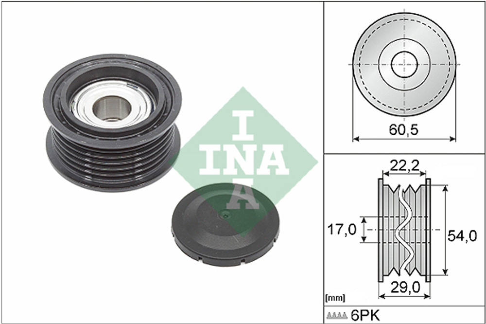 INA - 532085410-INA - Deflection/Guide Pulley, V-ribbed belt