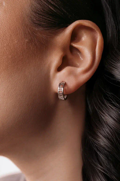 Серьги - конго "Римские цифры" в серебре