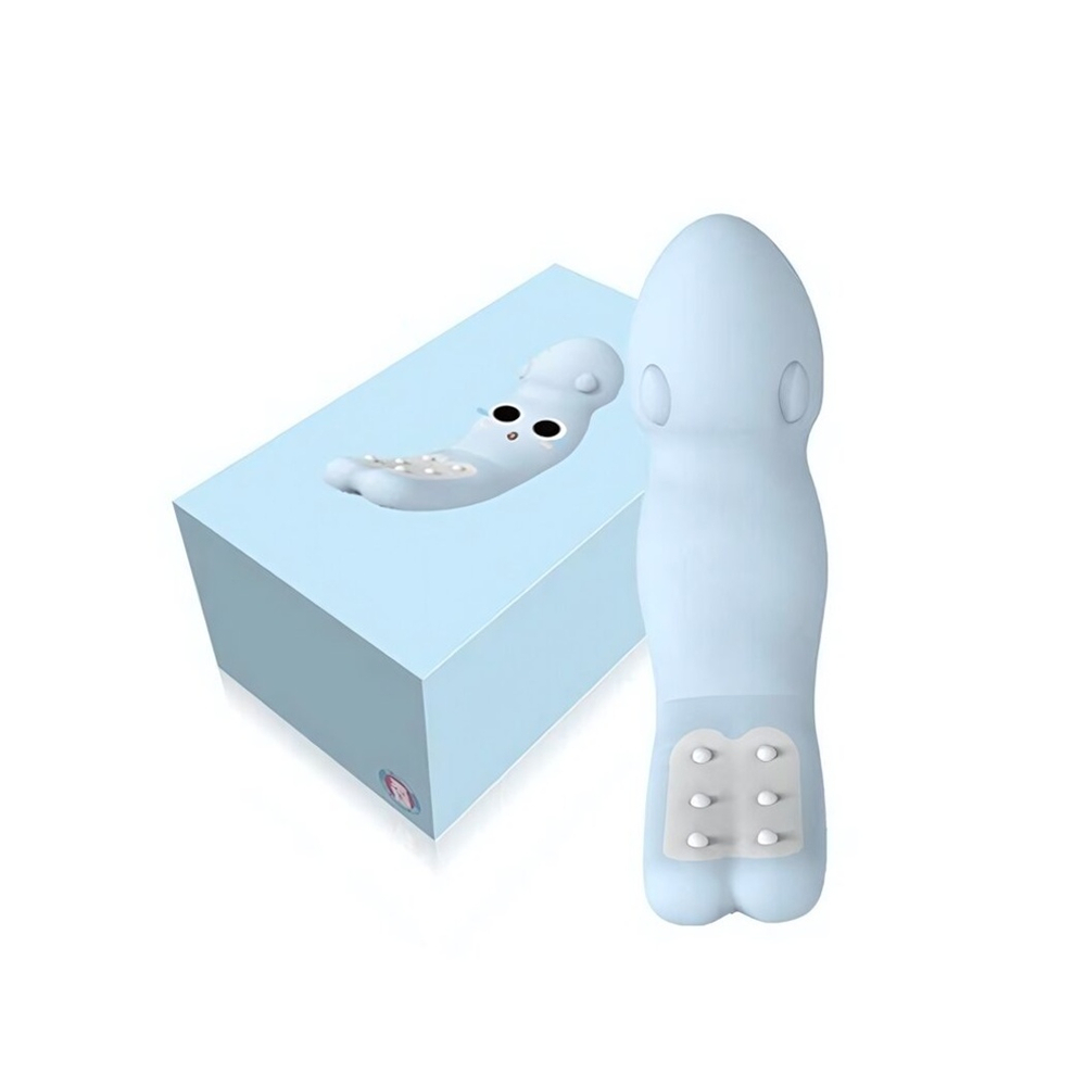Перезаряжаемый вибромассажер SQUID Vibrator (Цвет: голубой)