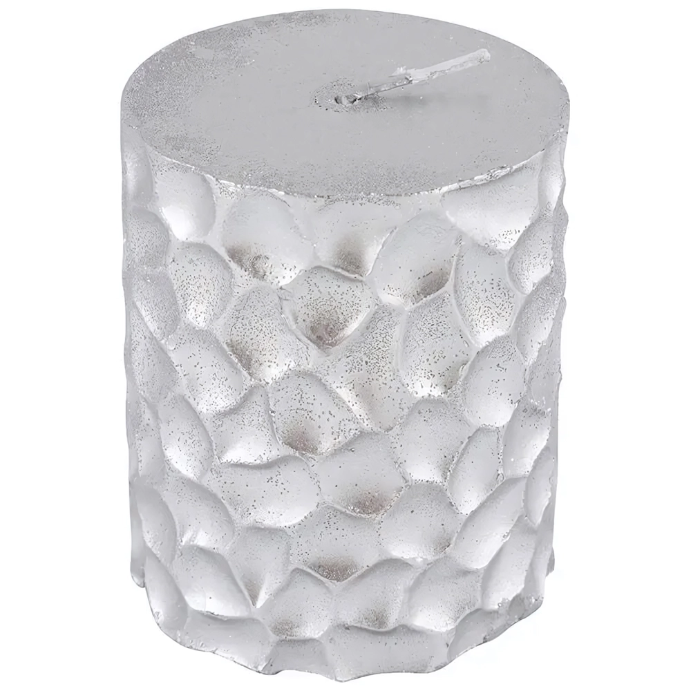 Свеча Deco Christmas "Iceberg" 80*65 мм серебряная