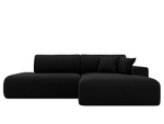 Диван угловой Лига-036 НПБ Модерн правый угол МИКРОВЕЛЬВЕТ Черный