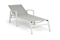 "Парма" шезлонг из алюминия темно-серый (RAL7024) муар, ткань текстилен серая