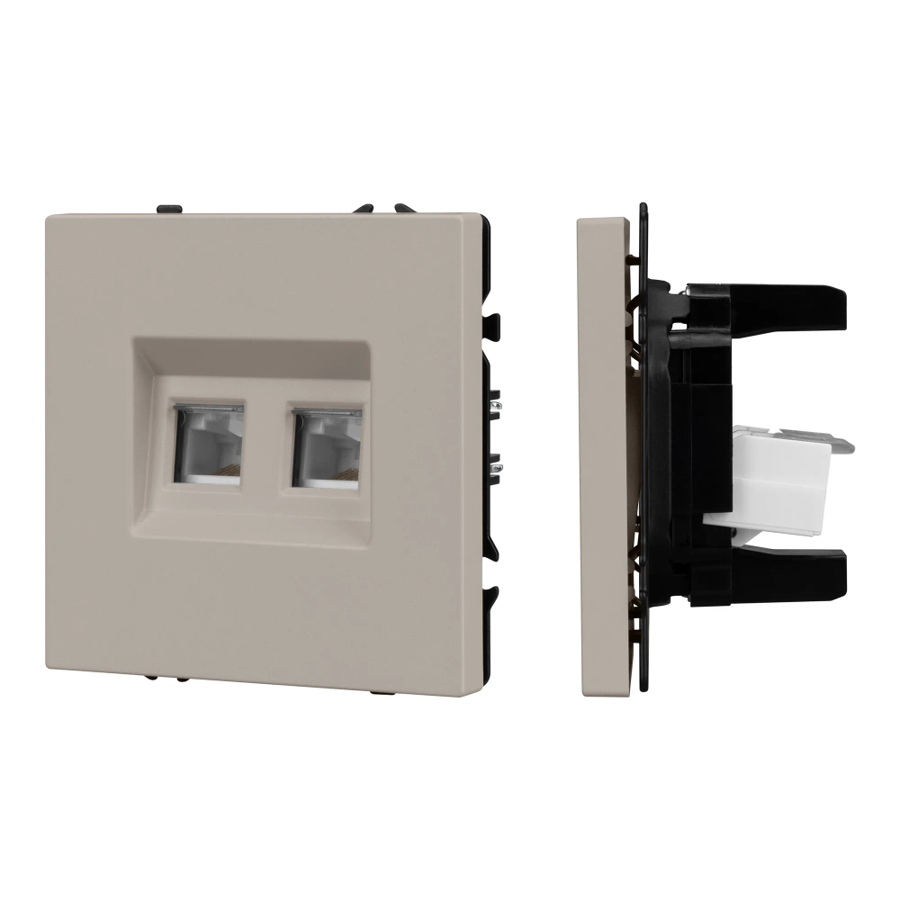 Механизм сдвоенной компьютерной розетки SCT-NOBE-MPC2-SFPL-CA (RJ-45, CAT6) (Arlight, -) 059450