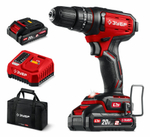 Ударная дрель-шуруповерт ЗУБР 20 В, 40 Н м, 2 АКБ LMS (2 А ч), сумка ДШУ-40-22