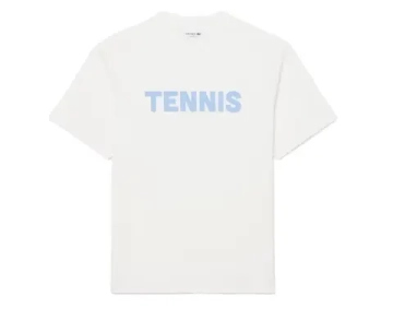 Мужская теннисная футболка Lacoste Printed Cotton - flour
