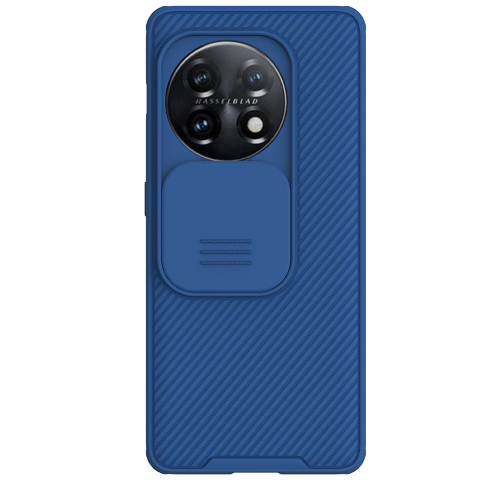 Чехол синего цвета с защитной шторкой для задней камеры от Nillkin для Oneplus 11, серия CamShield Pro